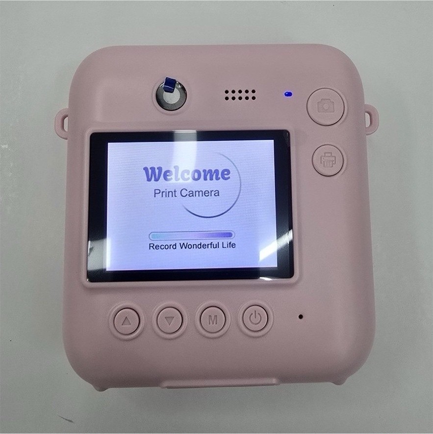 Instant Print Digital Camera X5 HD Pink Built-in Flash USB Lithium Battery
