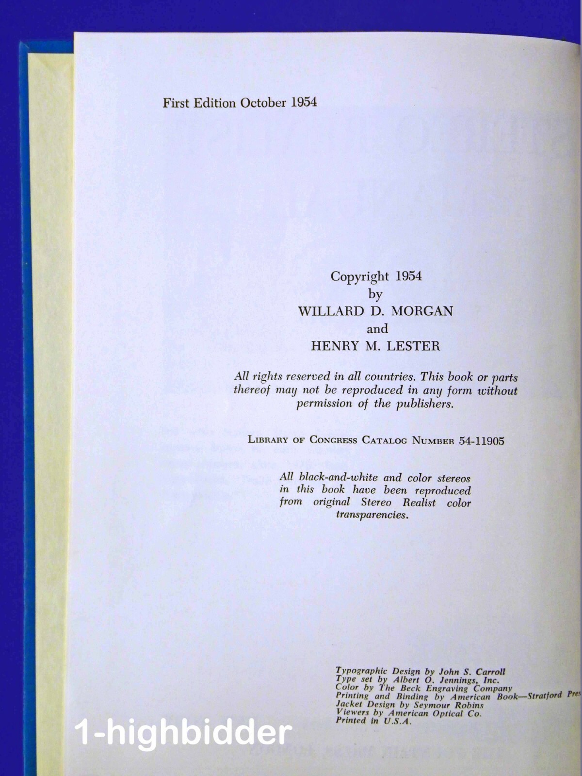 Vtg 1954 3D Stereo Realist Manual Hardcover 1st Ed w/ DJ & Viewer Morgan Lester
