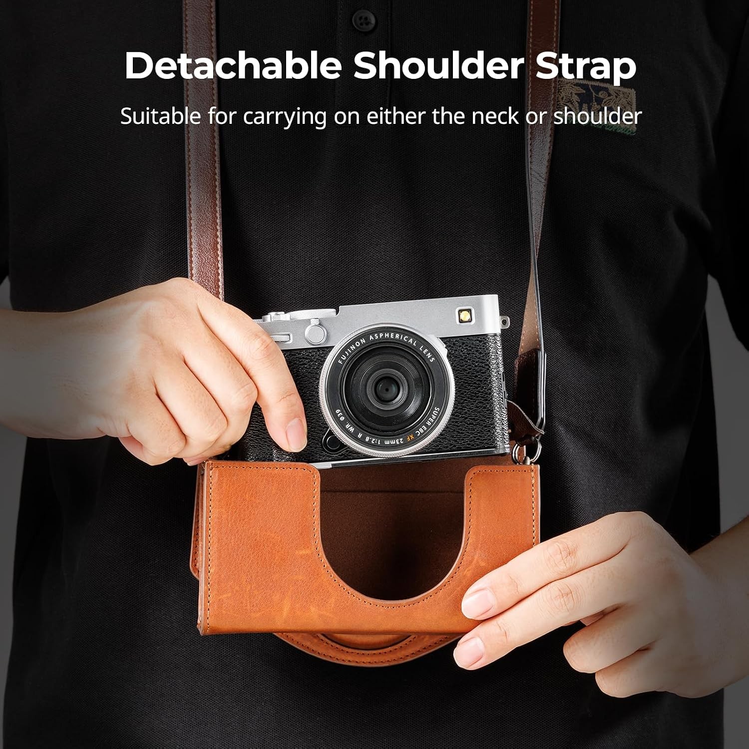 SmallRig Leather Case Bag for FUJIFILM X-E5/X100VI for Ricoh GR IV/GR III
