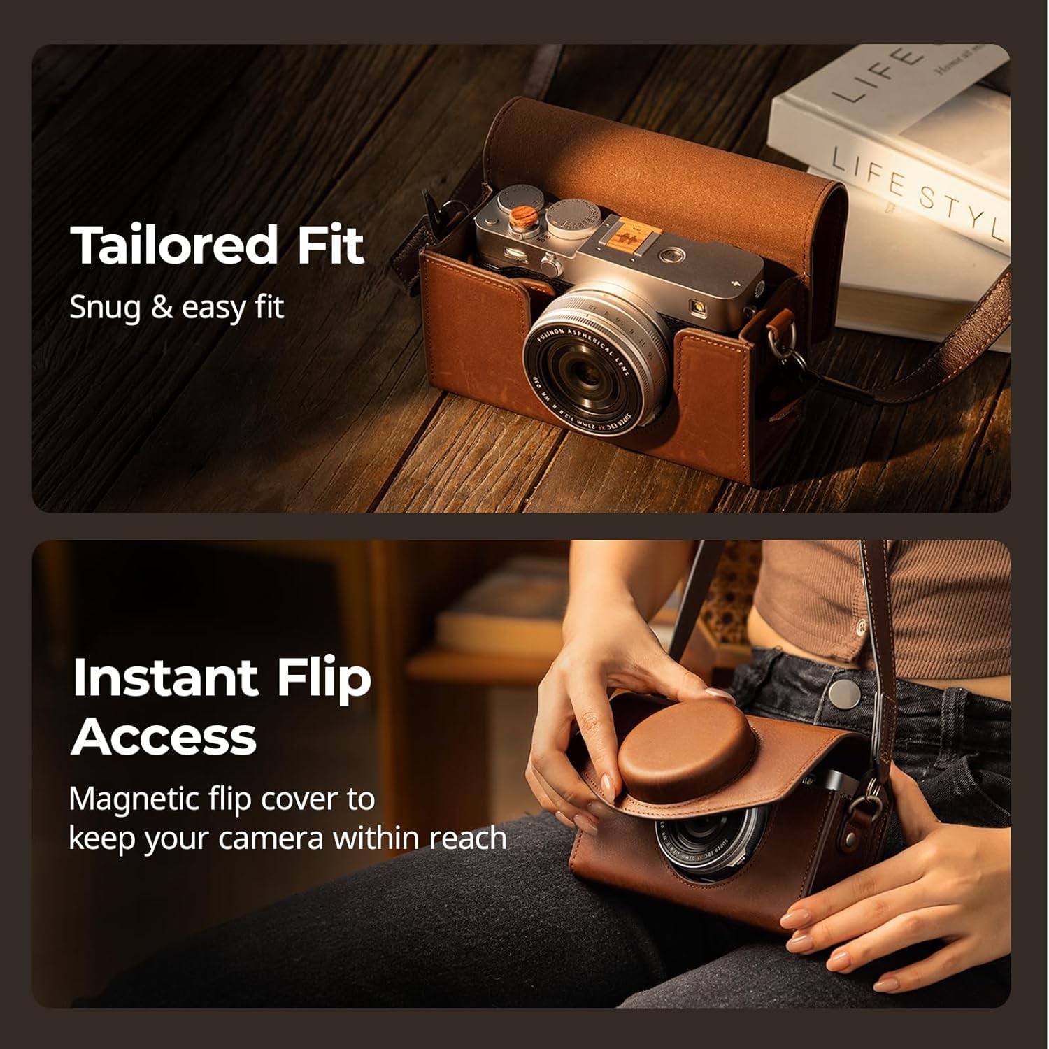 SmallRig Leather Case Bag for FUJIFILM X-E5/X100VI for Ricoh GR IV/GR III
