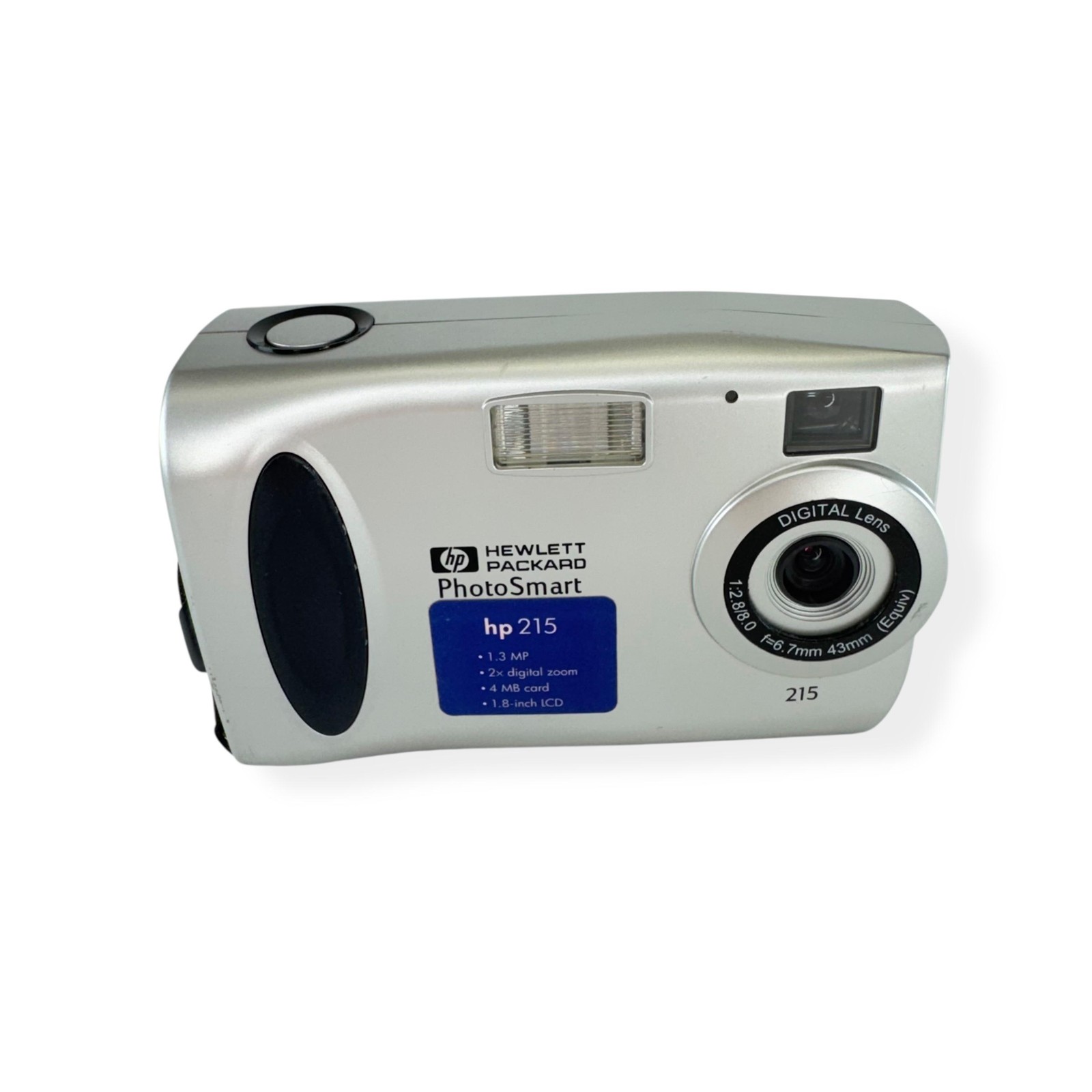 Vintage HP PhotoSmart 215 Digital Camera 1.3 MP 2x Zoom 1.8in LCD Silver Flash