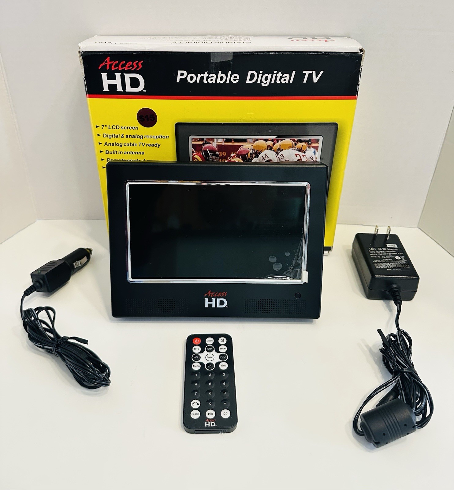 7″ LCD Portable Digital TV Car Adapter