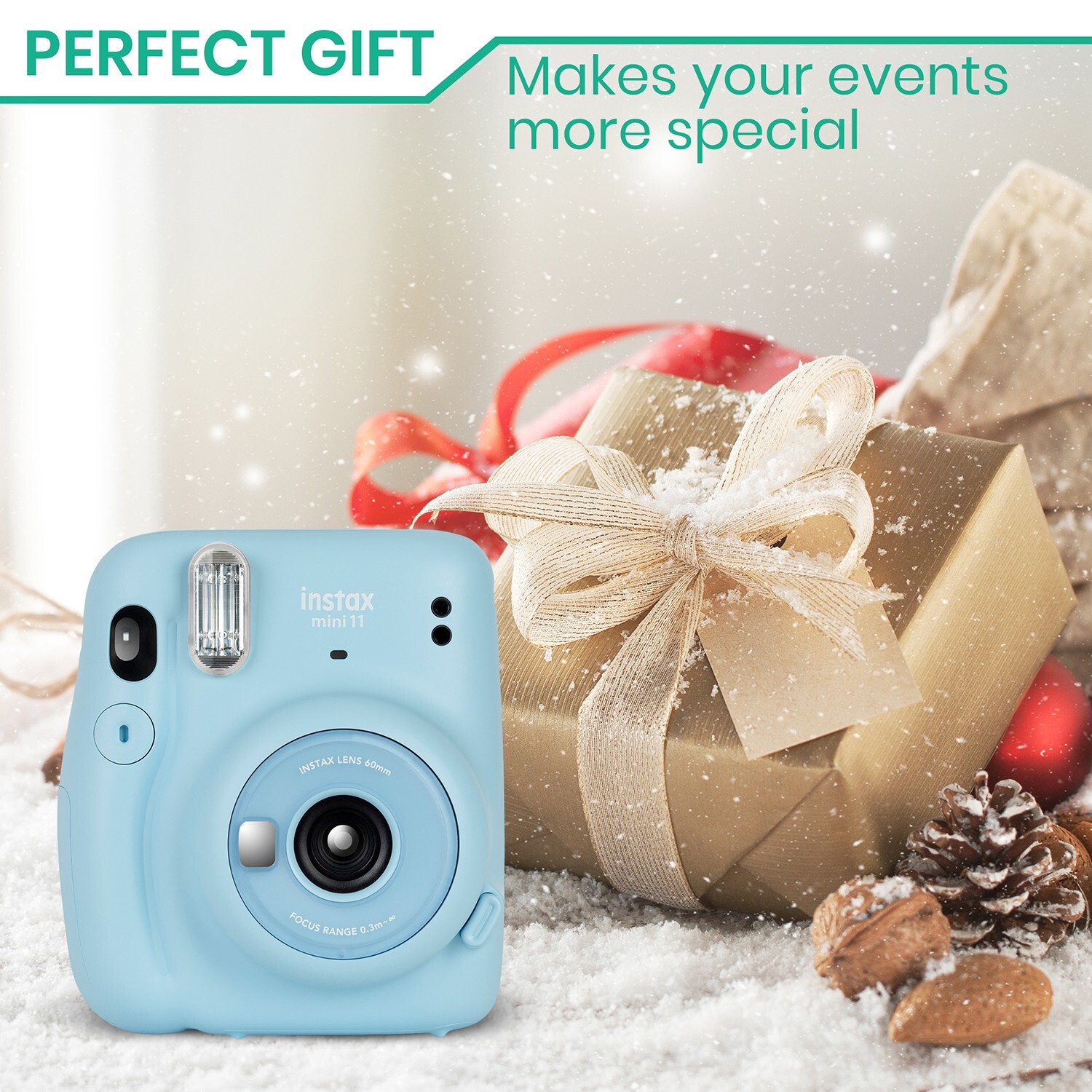 Fujifilm Instax Mini 11 Instant Camera +Accessory Kit – Sky Blue Camera! Gift!