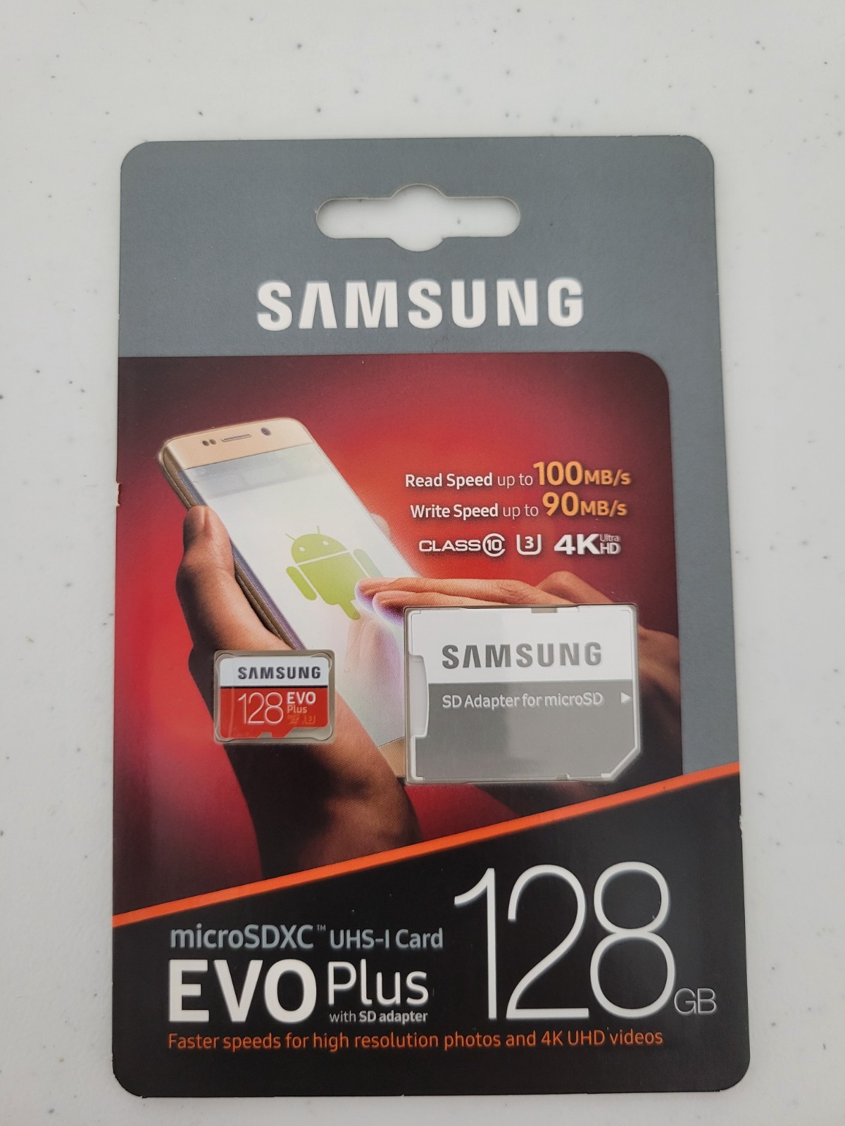 New Samsung EVO Plus 128GB microSDXC UHS-I Card with SD Adapter. Waterproof.