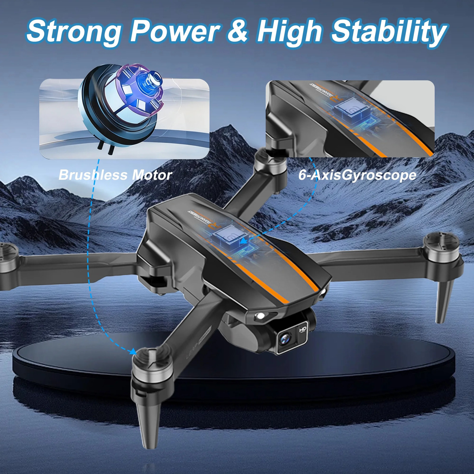 Drone with 4K Camera VR, FPV Drone Quadcopter with Brushless Motor, Headless Mod