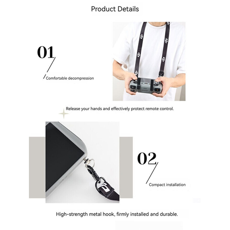 Neck Shoulder Lanyard Strap For DJI Mini 4Pro/Mini 3/Air2/2S/DJI RC Pro Controll