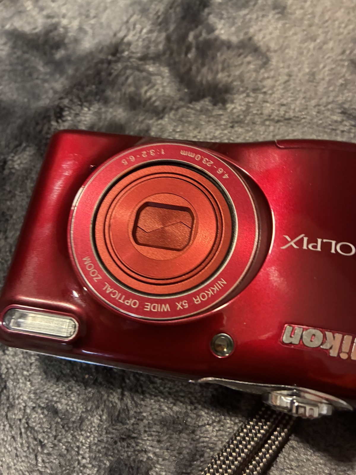 Nikon Coolpix L32 Red 20.1 Megapixel Digital Camera 5x Zoom Pristine Open Box