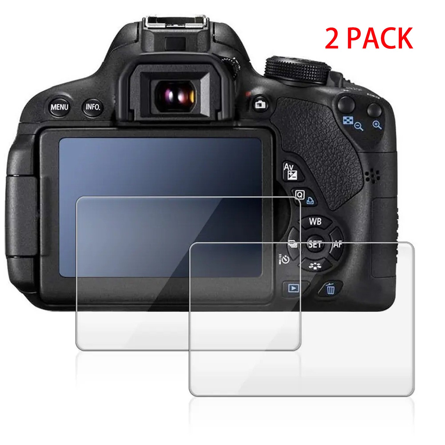 2PC Tempered Glass Canon EOS 4000D-6D 7D R3-R7 M-M200 Series SX740 1DX R10 R100
