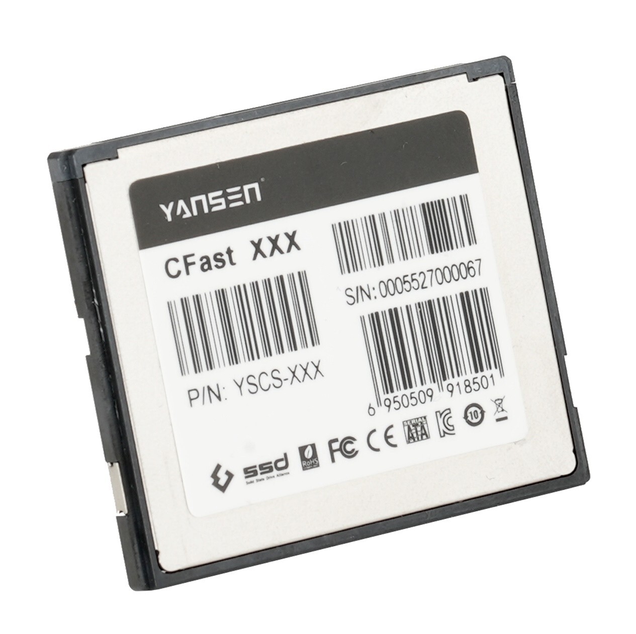Yansen 64GB CFast Memory Card 600X Speed Rating Model YSCS-64
