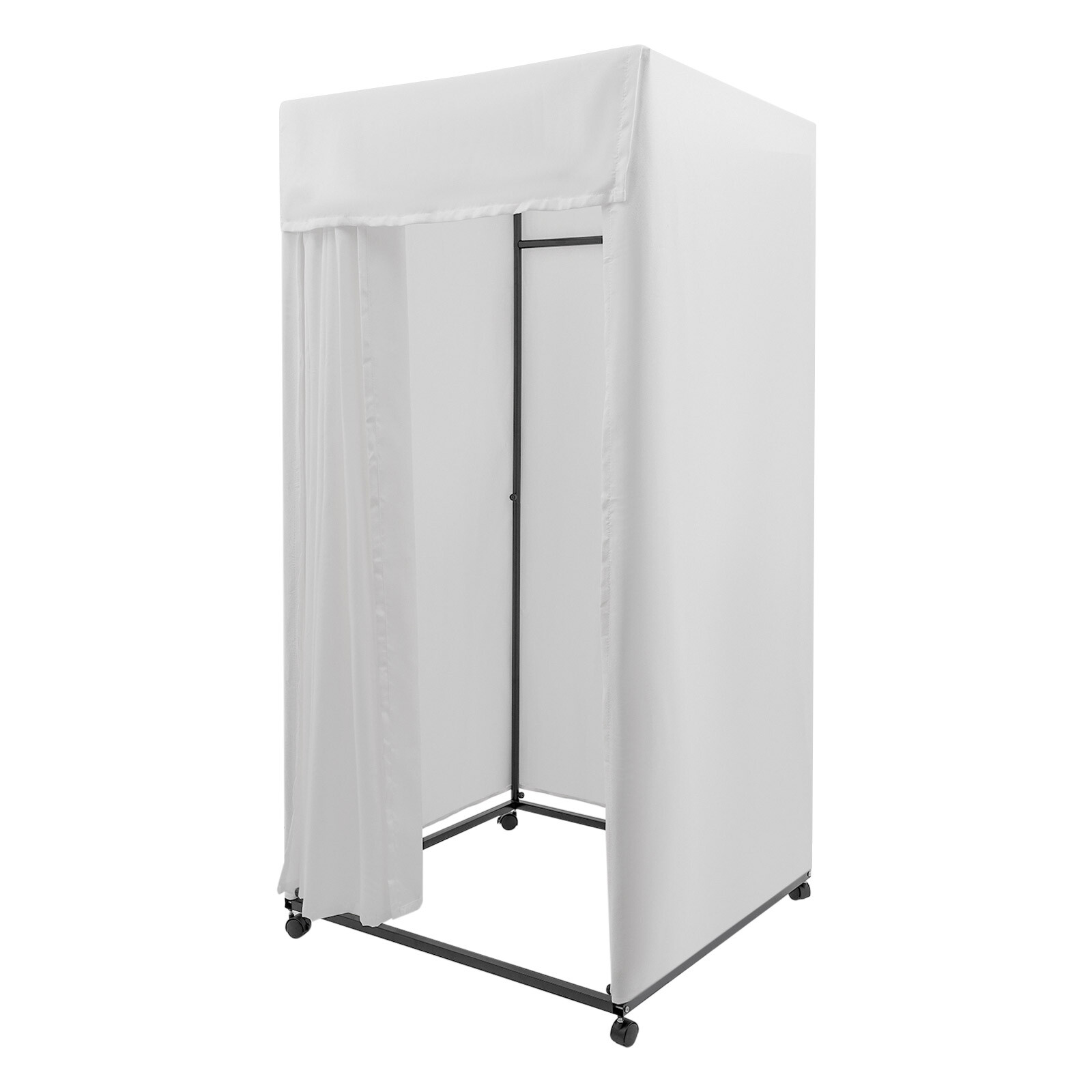 Portable Fitting Room Movable Freestanding Dressing Room W/ 4 Universal WheelsUS
