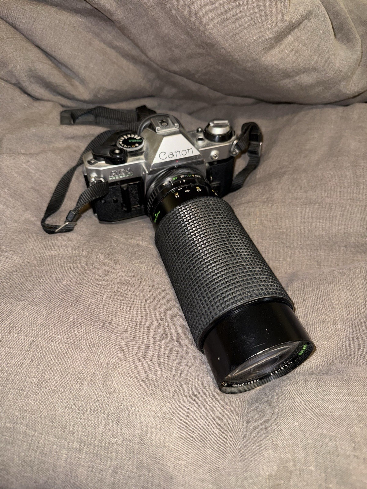 Canon AE-1 Program 35mm SLR Film Camera w/ Lens Black/Silver