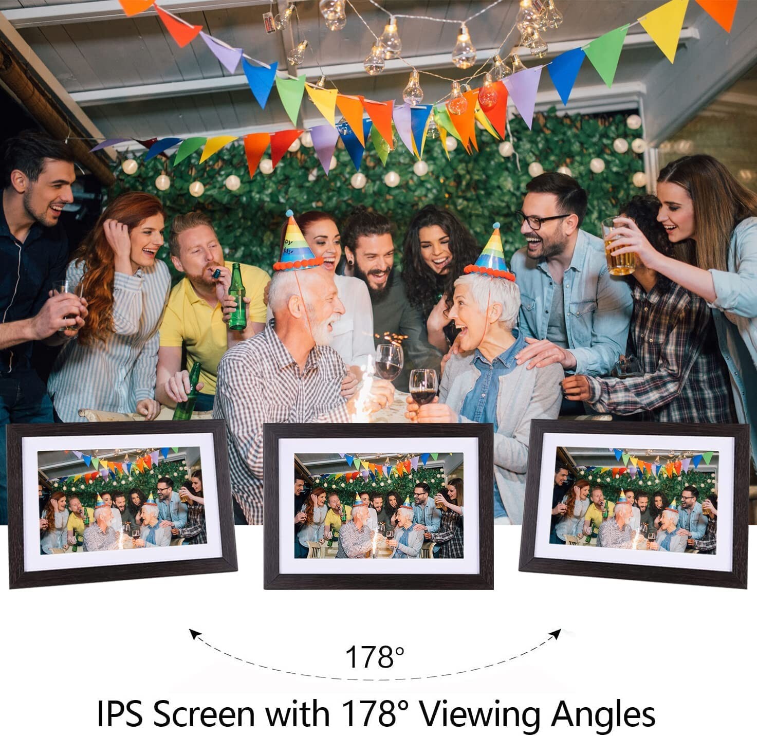 10.1 Inch WiFi Digital Photo Frame Touch Screen Smart Cloud with 16GB /Open box