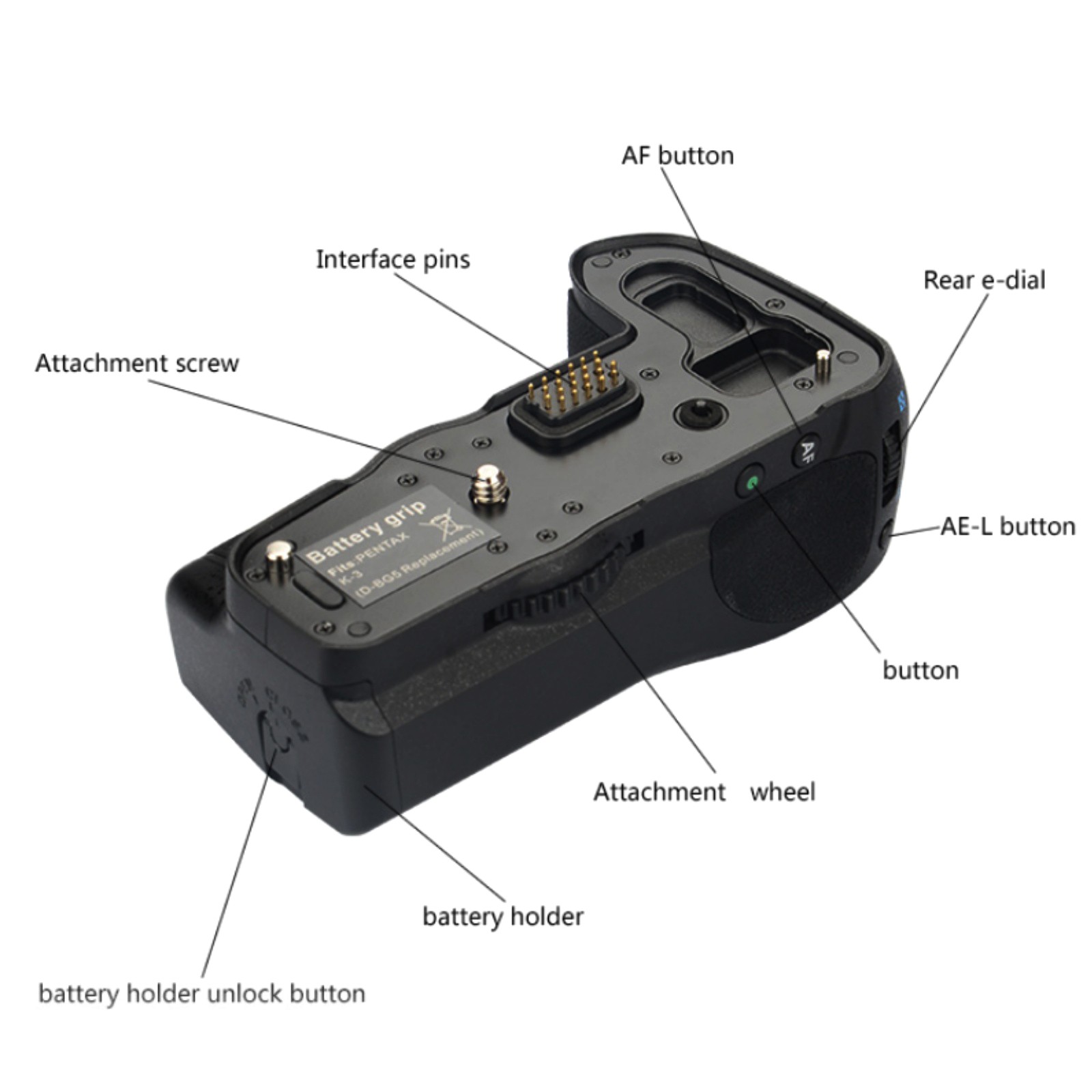 1Pcs D-BG5 Vertical Battery Pack Grip Endurance Extension For Pentax K3 K3II New