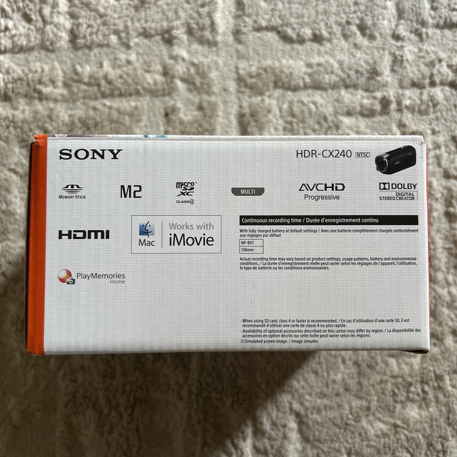 Sony CX240 Handycam Video Camera 54x Zoom 9.2MP 1080p Full HD