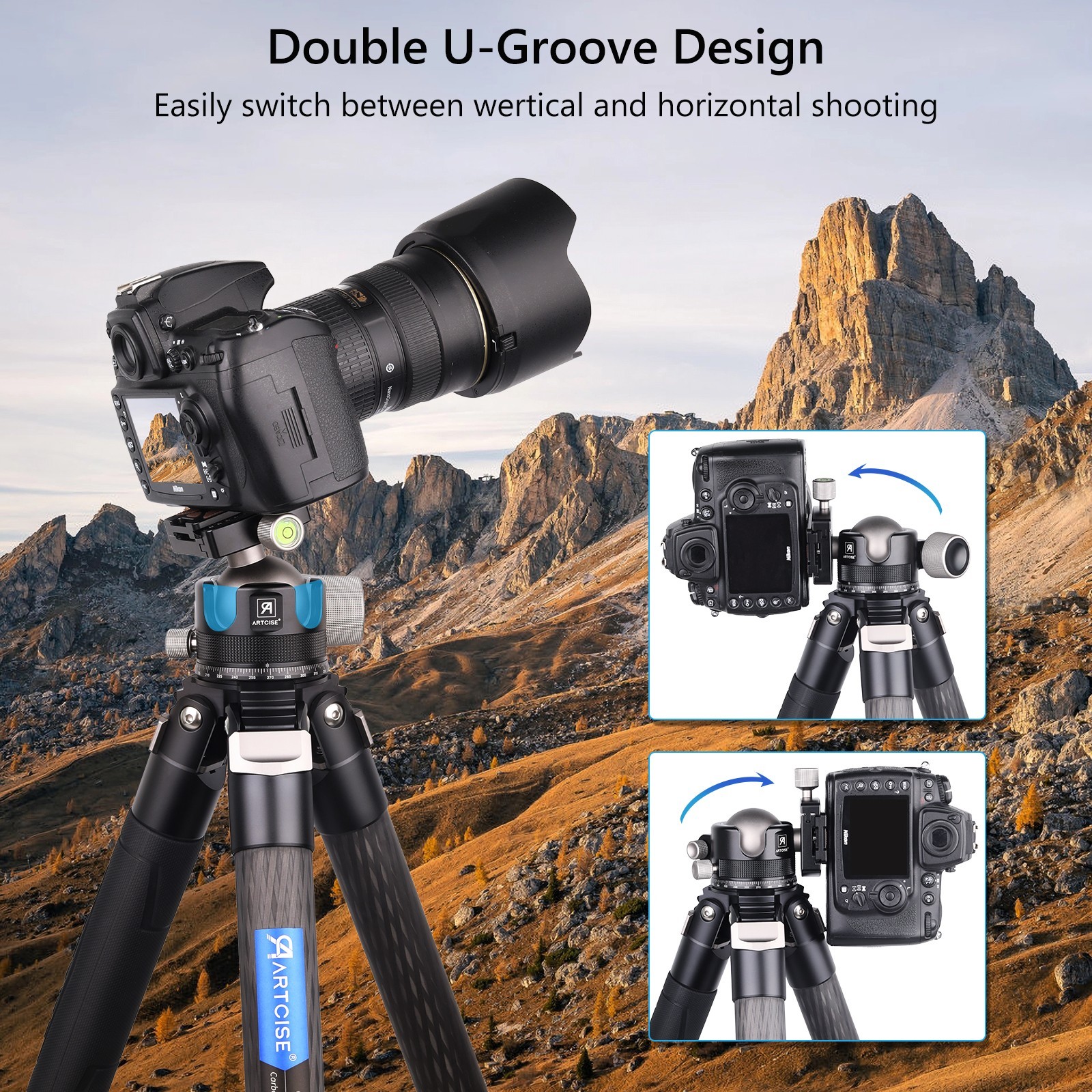 ARTCISE Portable Table-Top Mini Tripod Carbon Fiber Desktop Tripod for Camera