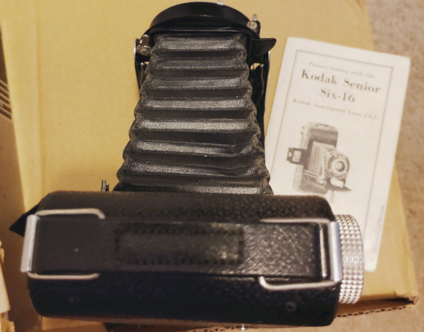 Vintage Kodak Senior Six-16 No. 1 Kodamatic F 6.3 LENS W/ BOX AND MANUAL-REPAIR