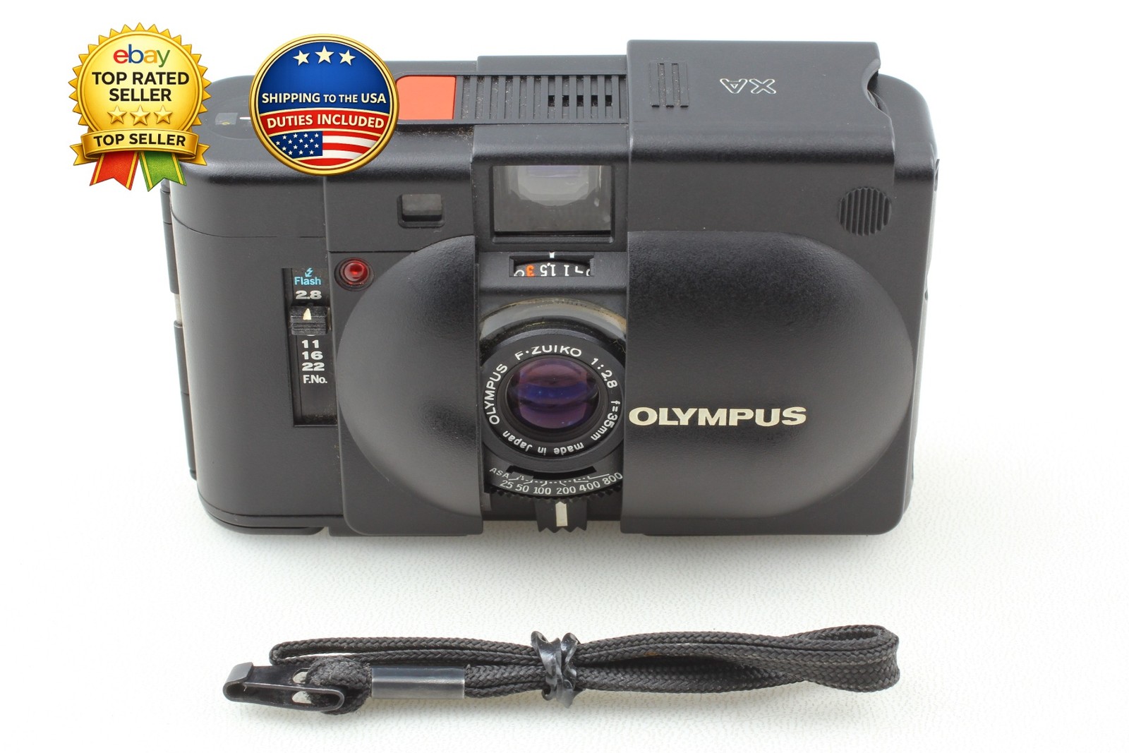 [Exc+5] Olympus XA 35mm f/2.8 Rangefinder Point & Shoot Film Camera From JAPAN