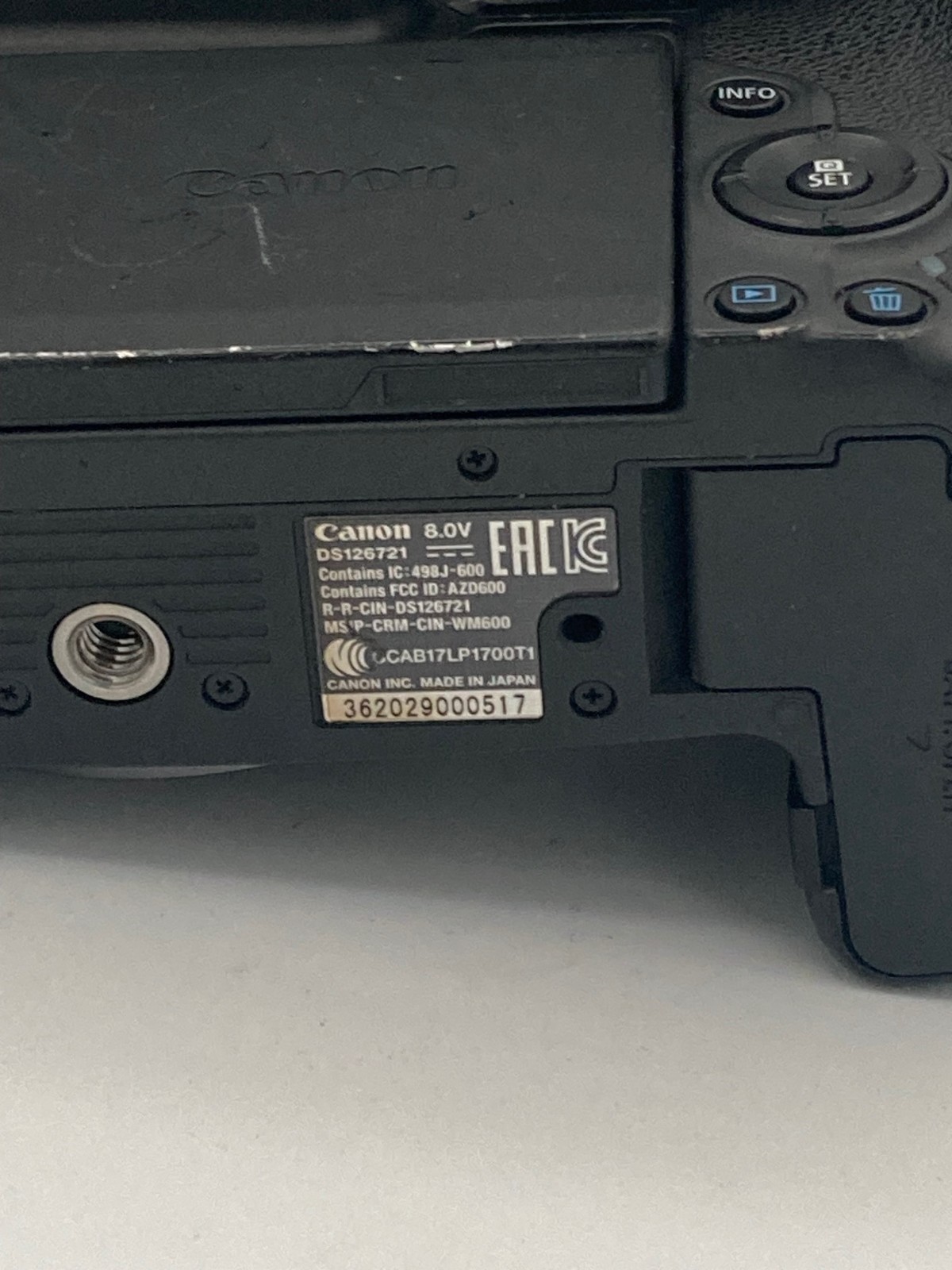 Canon EOS R Mirrorless Digital Camera Body 512GB SD Card Battery Charger Strap