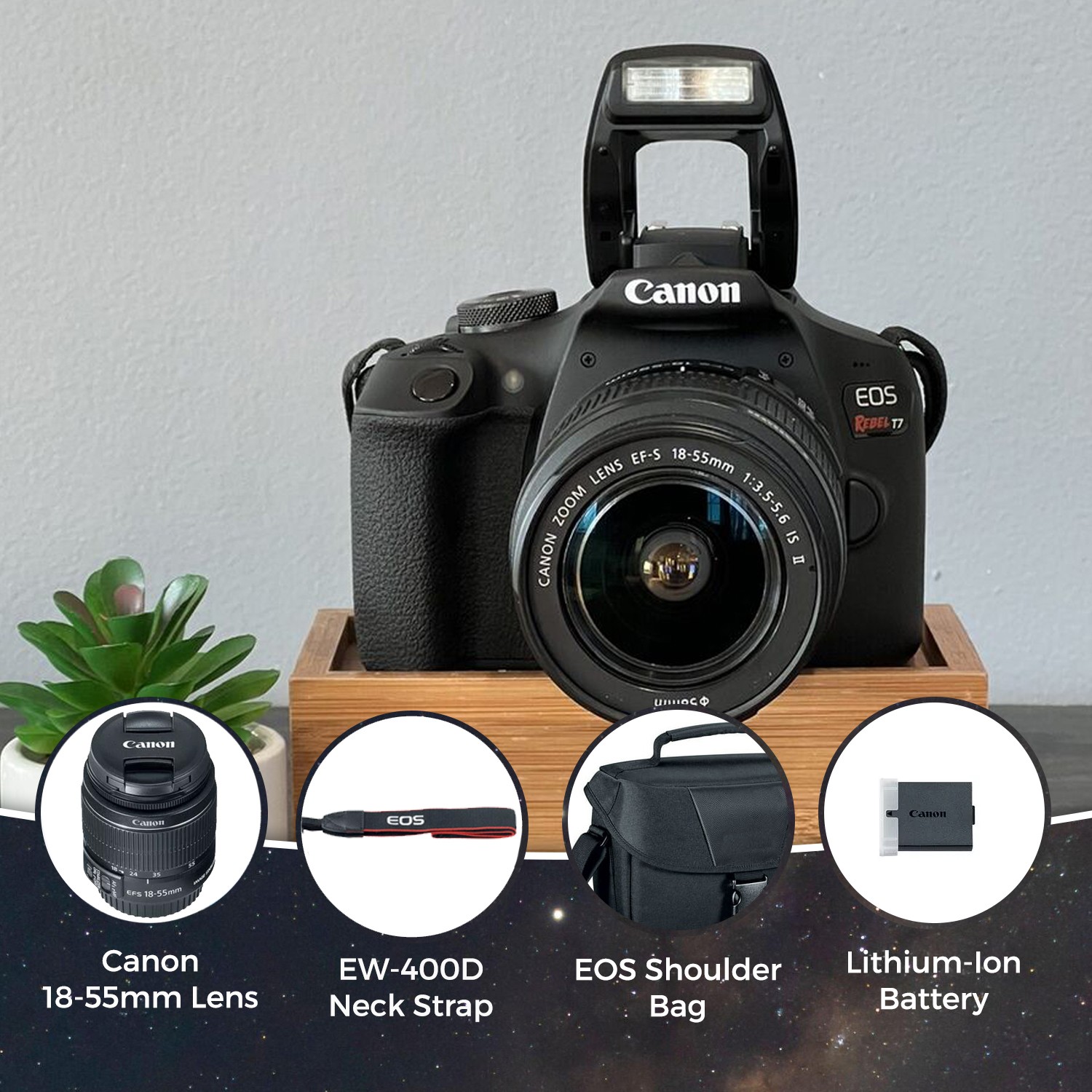 Canon Rebel T7 DSLR Camera W/ 18-55mm Lens + Bag + Sandisk 64GB + Care Kit