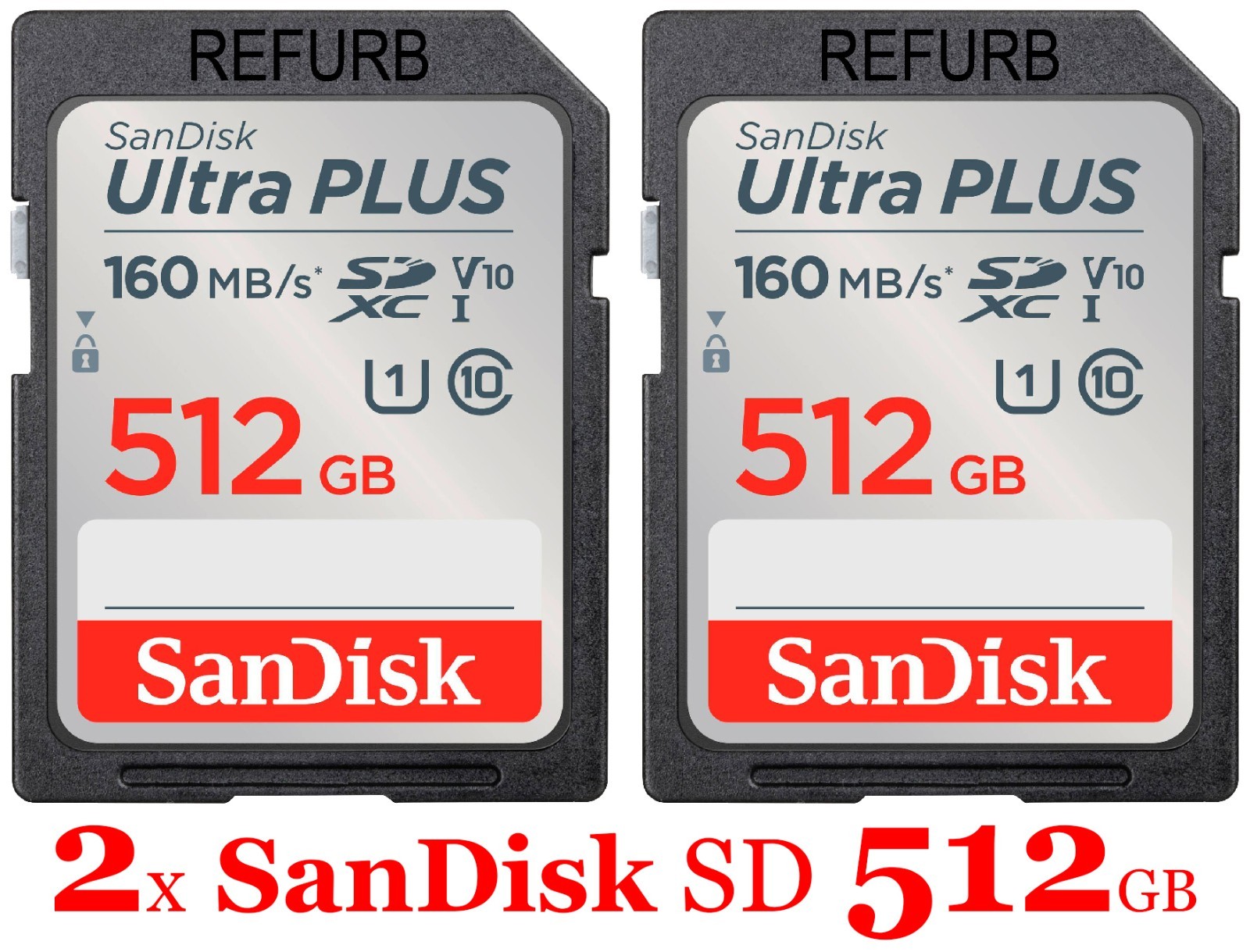 2x SanDisk – Ultra PLUS 512GB SDXC UHS-I Memory Card