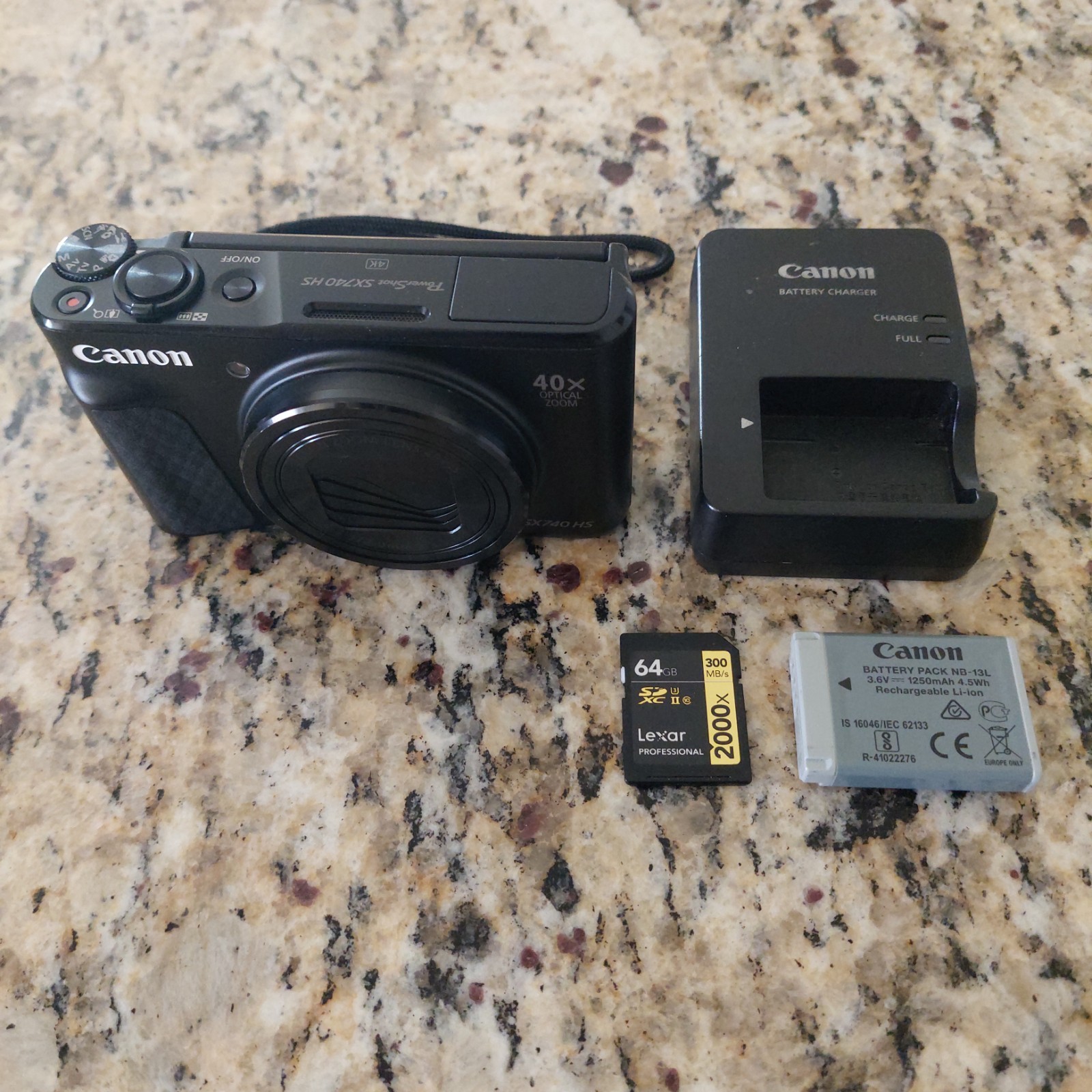 Canon PowerShot SX740 HS Compact Camera 20.3MP 40x Zoom 4K Wi‑Fi Black