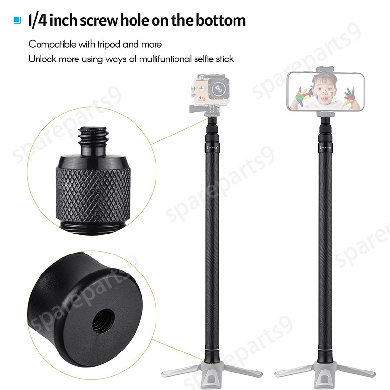 150cm Carbon Fiber Selfie Stick Extended Pole For Insta360 X5X4 X3 X2 X ONE R RS