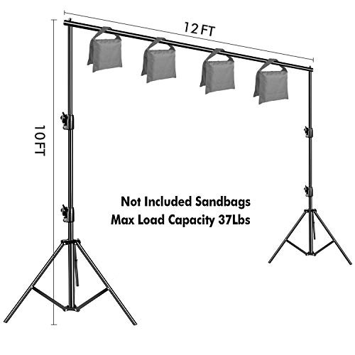 12ft x 10ft Photo Video Studio Heavy Duty Adjustable Photography Muslin