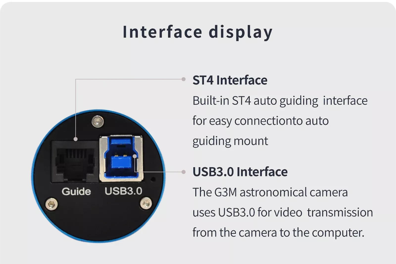 G3M178M IMX178 Mono Astronomy Camera USB3.0, 1/1.8″ 6.3MP, for Planetary & NB