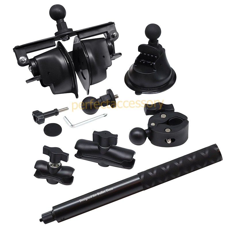 Car Suction Cup Mount Bracket+Selfie Stick For Insta360 X5 X4 X3 X2 DJI Camera