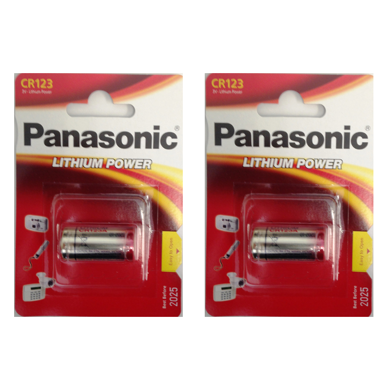 2 Pack Panasonic CR123A 123 3V Lithium Battery SEALED
