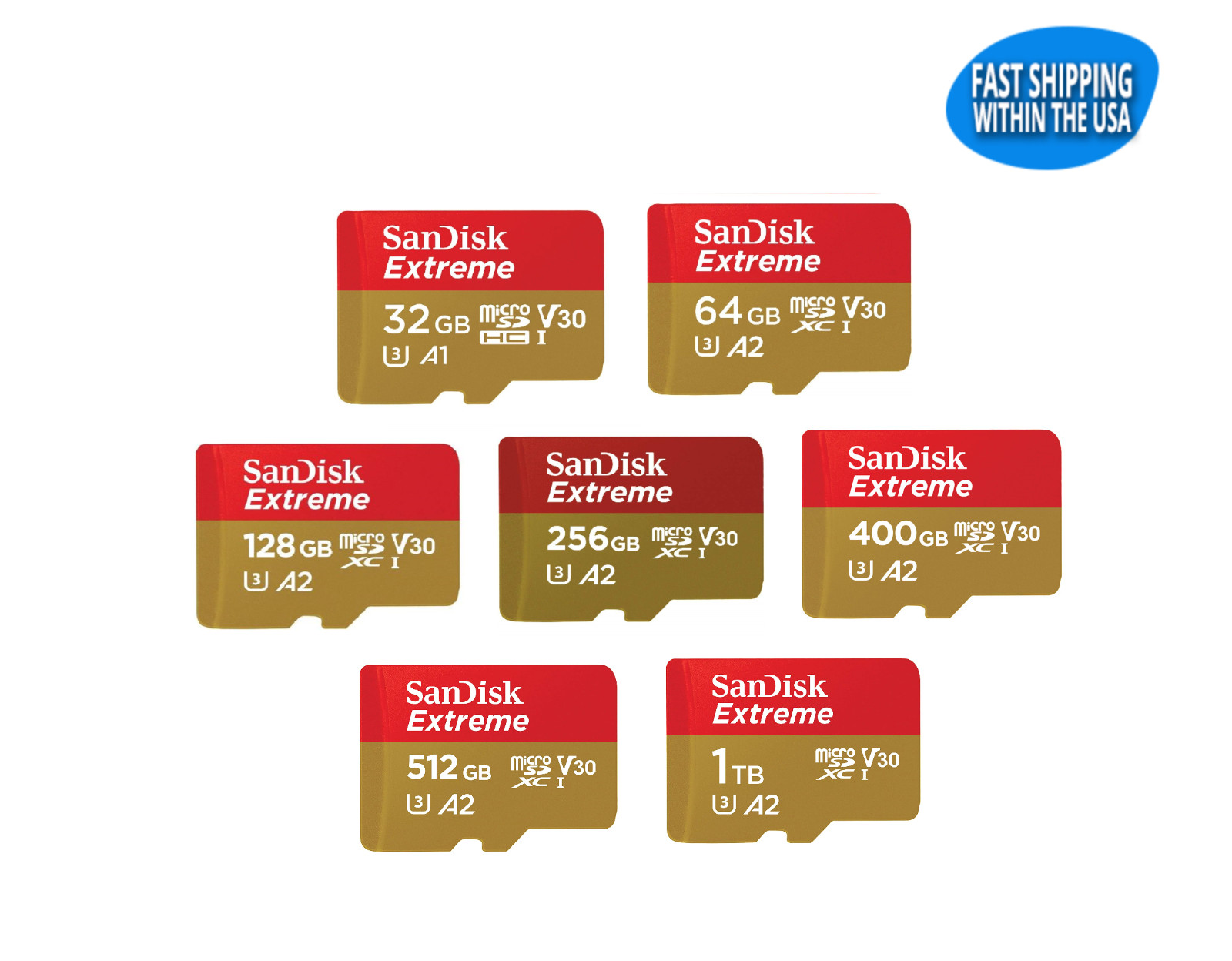 Sandisk MicroSD Extreme Memory Cards Steam Deck Nintendo Switch New3DS XL lot