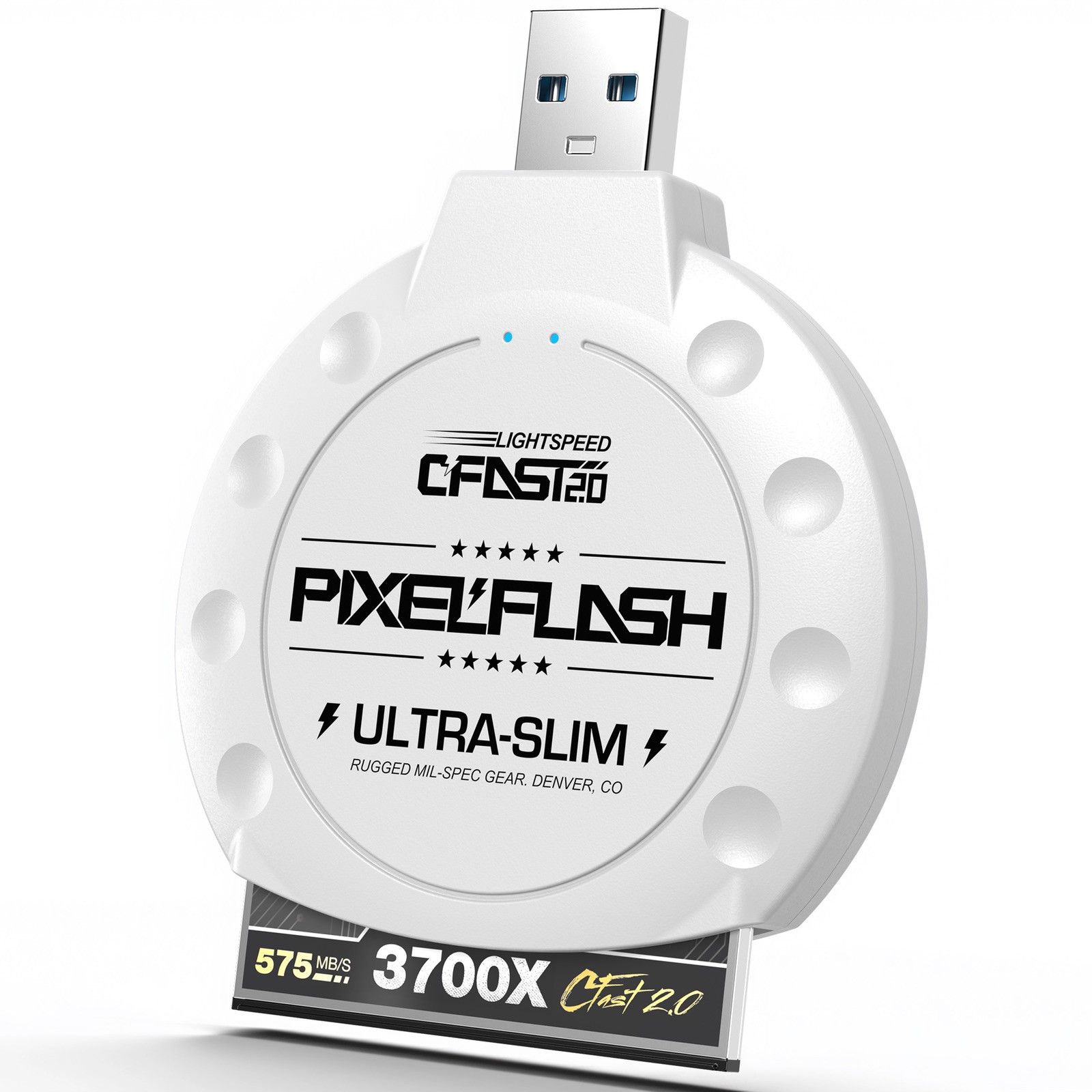 PixelFlash CFast 2.0 Card Reader USB 3.0 No-Bend Pin Design 550MB/s Transfer