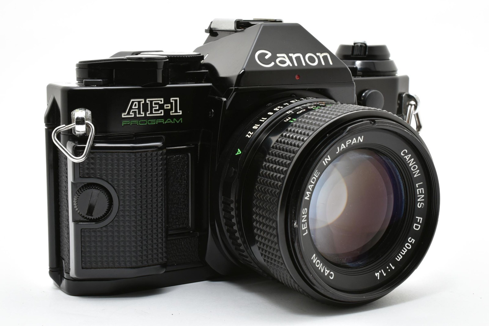 [Near MINT] Canon AE-1 Program Black 35mm Film Camera NFD New FD 50mm f1.4 JAPAN