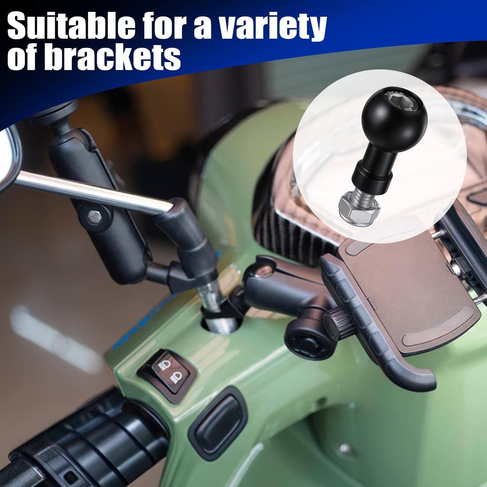 17mm Ball Mount Ball Head for Car Phone Holder Aluminum