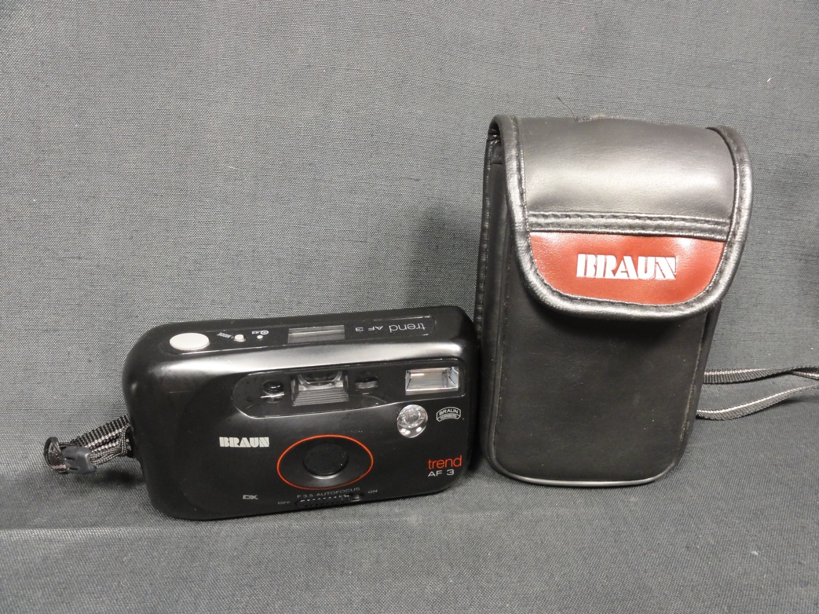 BRAUN TREND AF3 BLACK AF POINT & SHOOT FILM CAMERA 35mm TESTED WORKING CASE