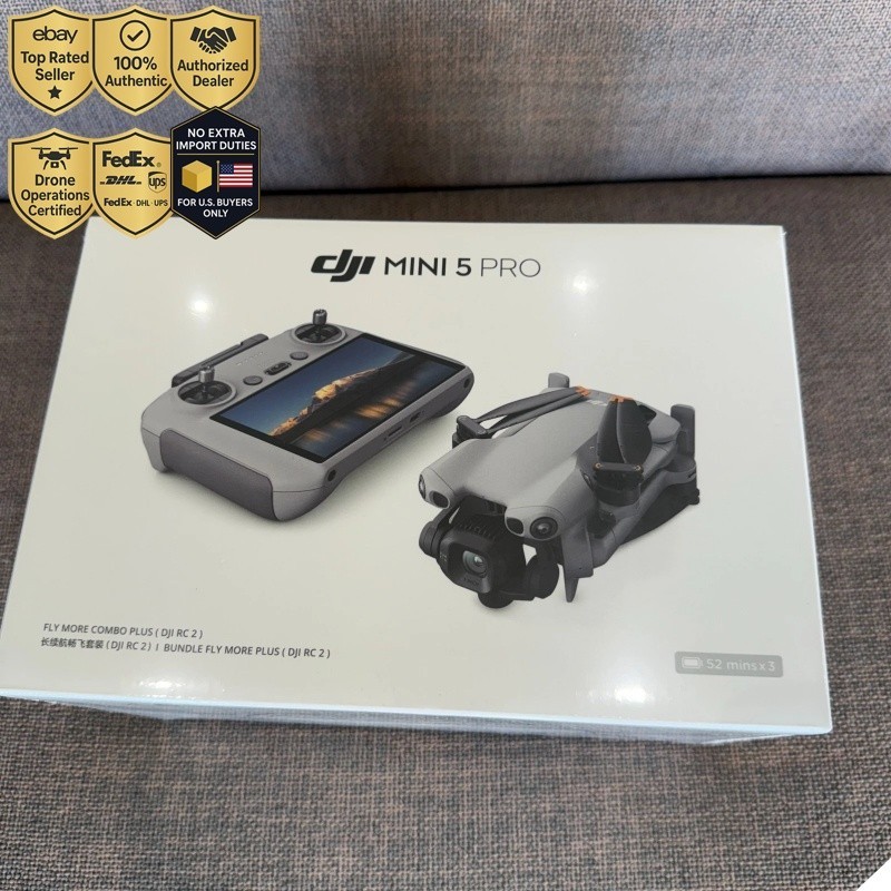 DJI Mini 5 Pro Fly More Combo Plus + RC2 Controller 3 Batteries 4K Drone