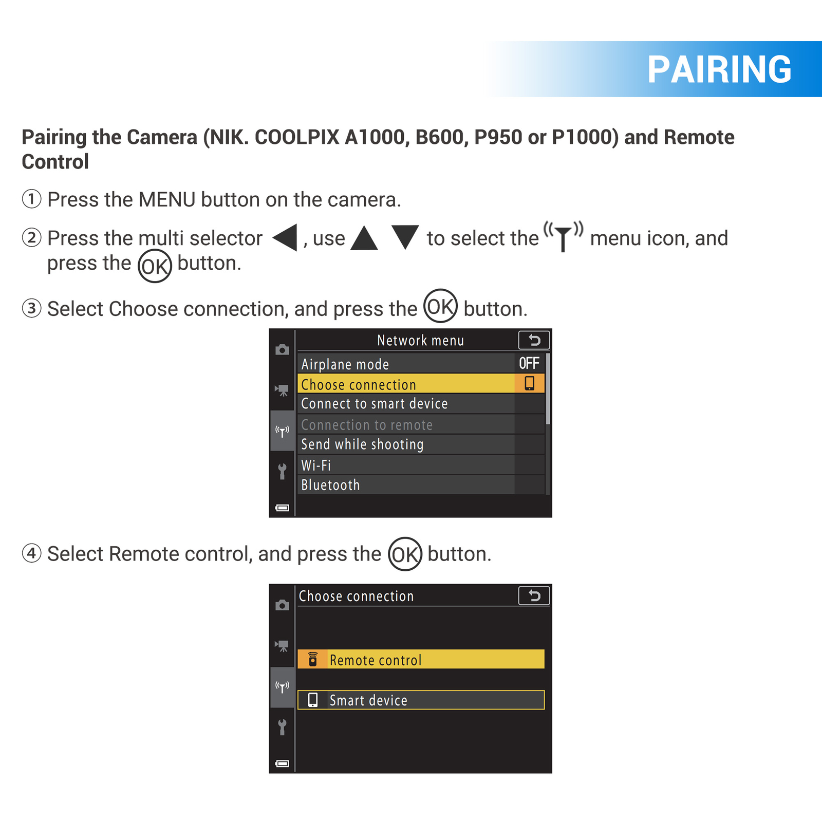 Bluetooth Wireless Remote Control for Nikon Z50 Zfc P950 P1000 B600 as ML-L7