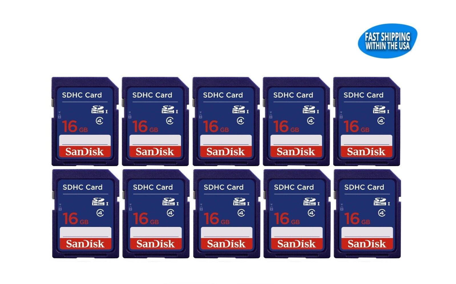 16GB Sandisk SD cards for Digital Cameras / Trail Camera / Computers (10 Pack)