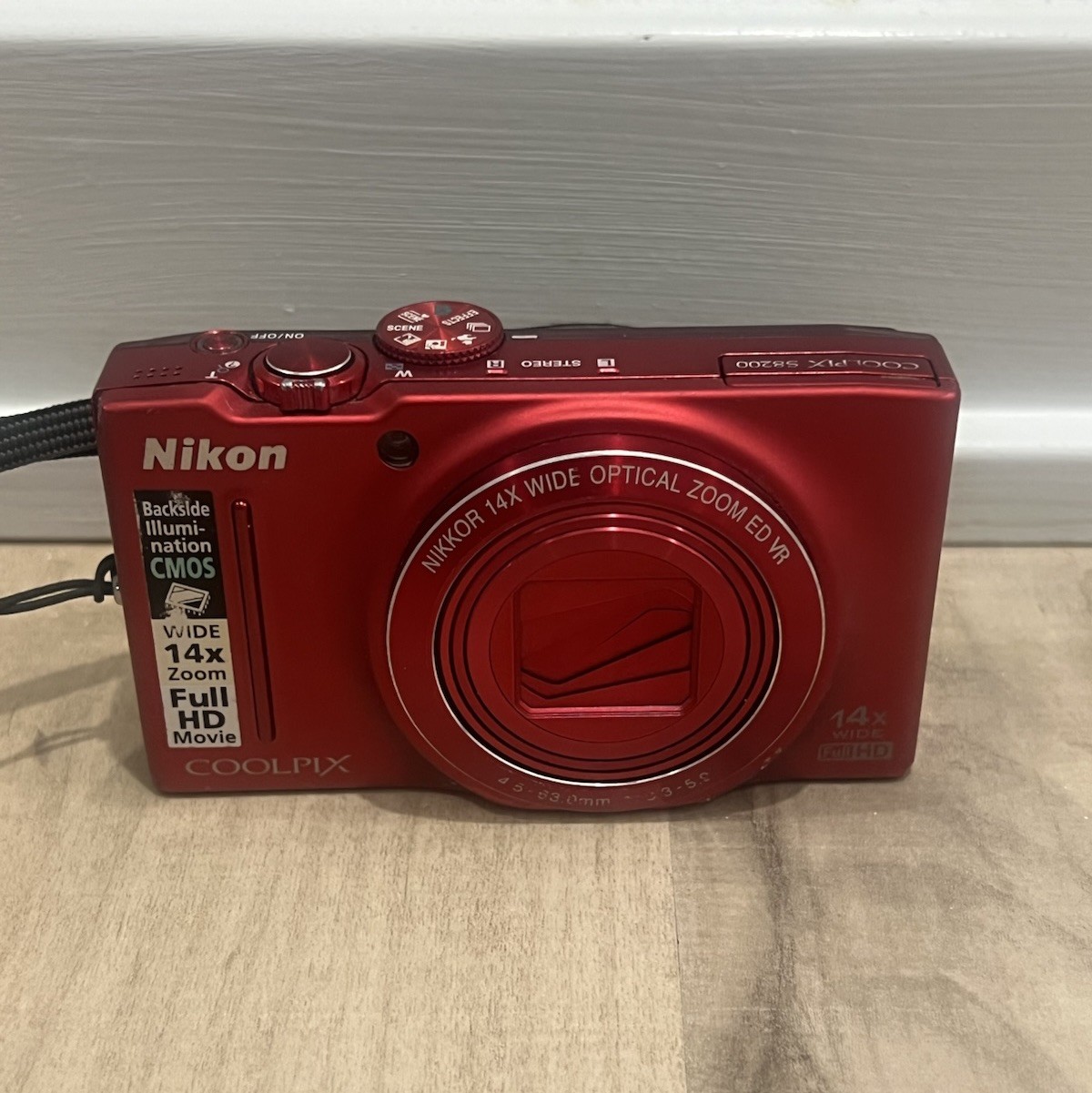 Nikon Coolpix S8200 16.1MP Compact Red Camera – 14x Optical Zoom 1080p HD Video