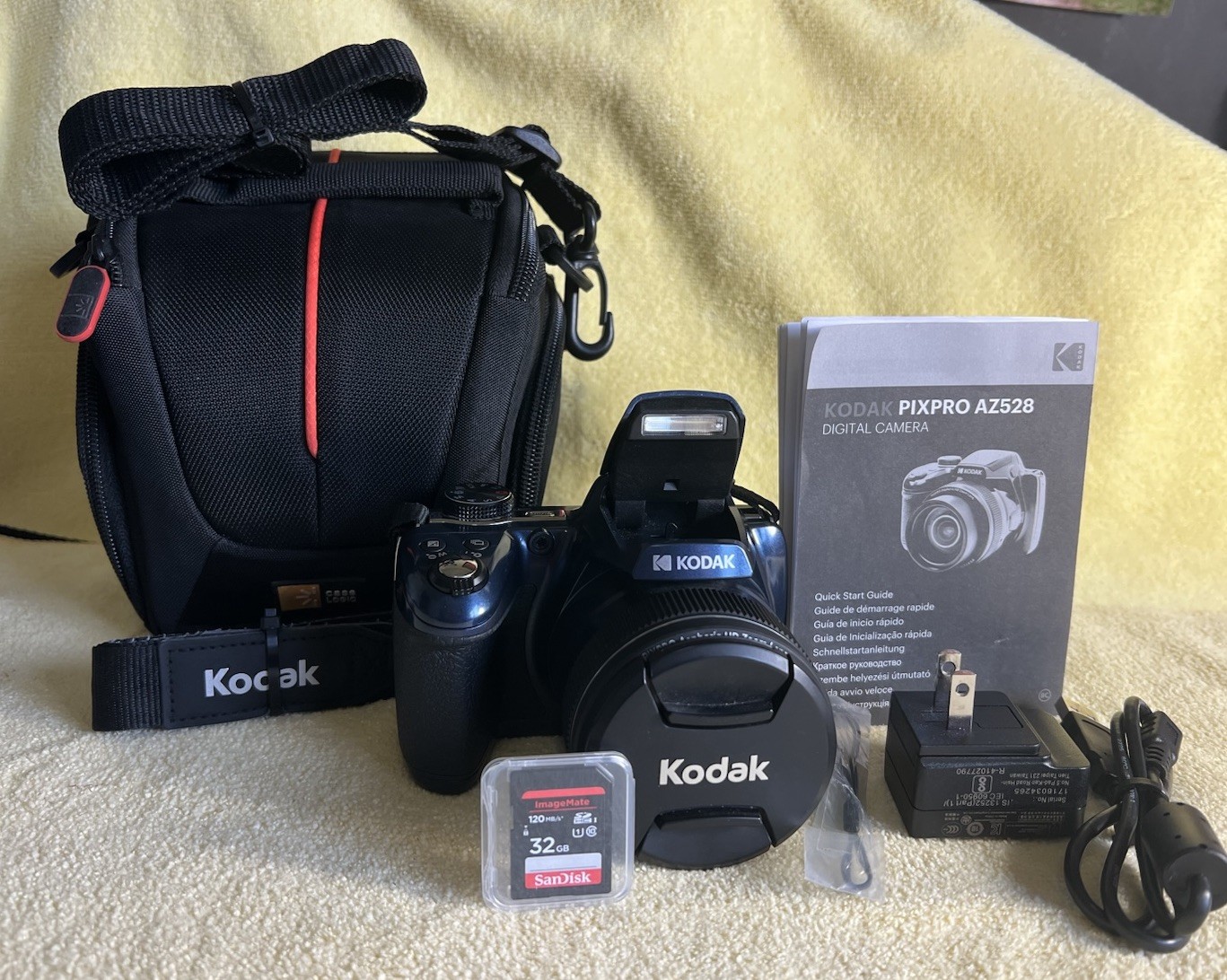 Kodak PIXPRO AZ528 16MP 52x Optical Zoom Digital Camera – Blue – Bundle- Wi-Fi