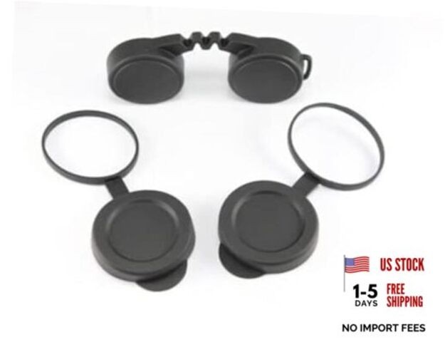 10×42 Rubber Lens Caps for Binoculars + Rainguard,Objective Optics Protection