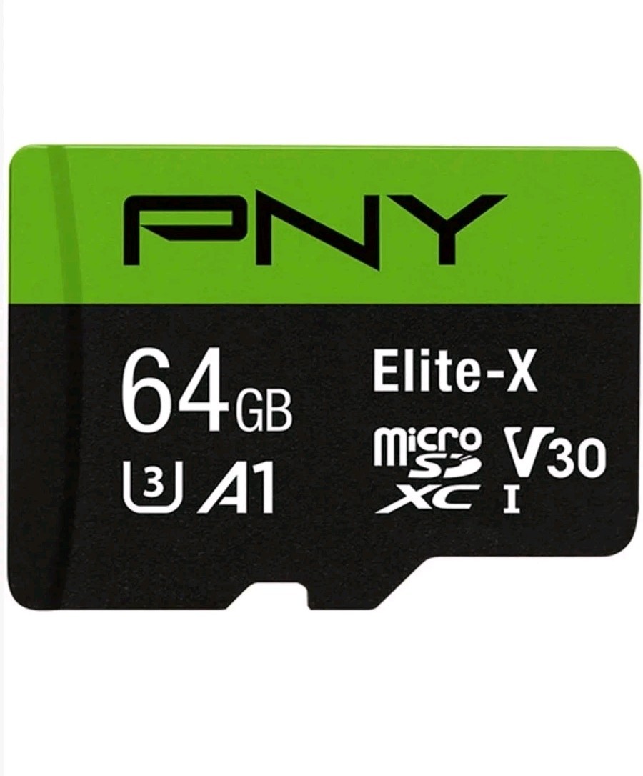 PNY P-SDU64GU3100EX-GE 64GB Elite-X Class 10 U3 V30 MicroSDXC Flash Card NEW J