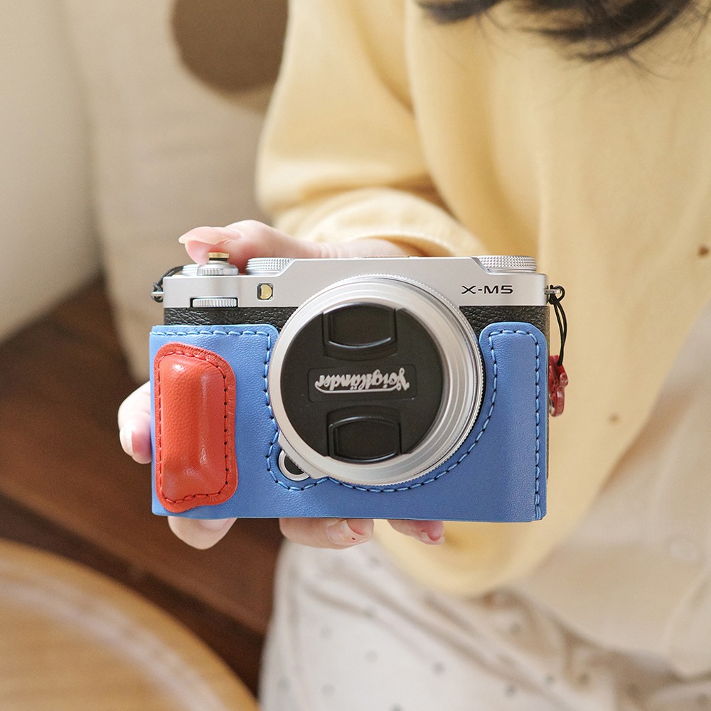 Genuine Leather Camera Half Case Handle Cover Protect Suitable For Fujifilm X-M5