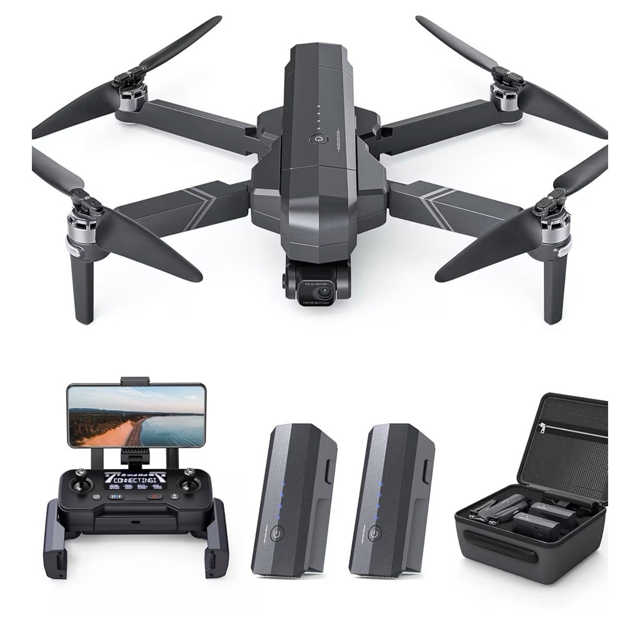 Ruko F11GIM2 4K Drone 2-Axis Gimbal, Remote Control, 2 Batteries, Portable Case