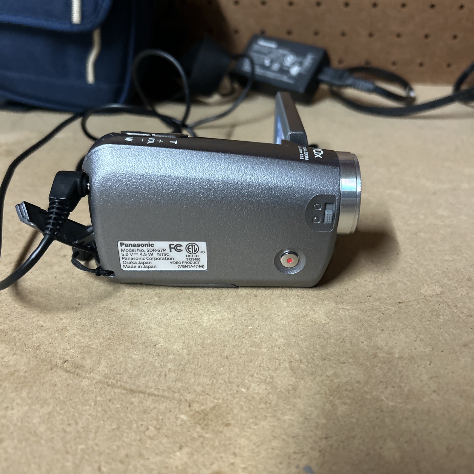 Panasonic SDR-S7 Handheld Digital Camcorder Silver Turns On! With Case
