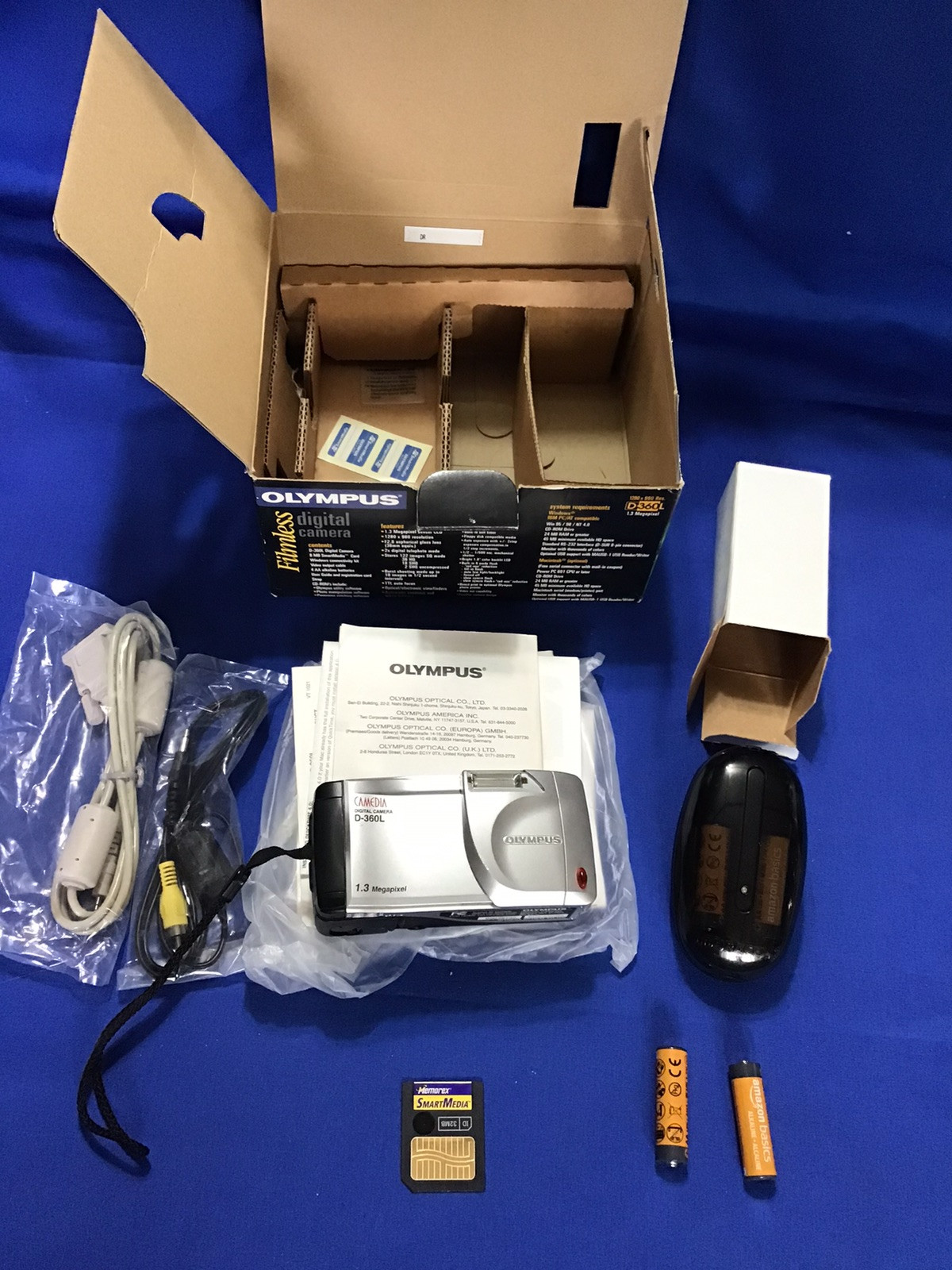 Vintage Camera-Olympus D-360L 1.3 MP Digital Camera,+Bat.charger,MANUAL,SIM CARD