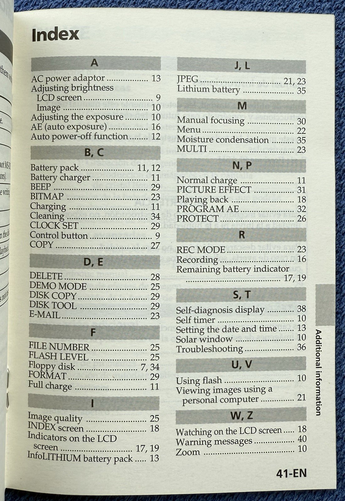 1988 Vintage Manual For Sony Mavica Digital Camera MVC-FD71 — MANUAL ONLY