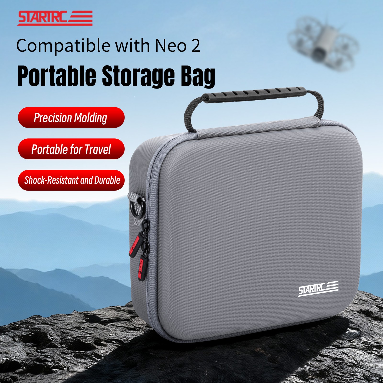 Hard Case for DJI Neo 2 Drone Battery Full Protection Lightweight Travel Storage