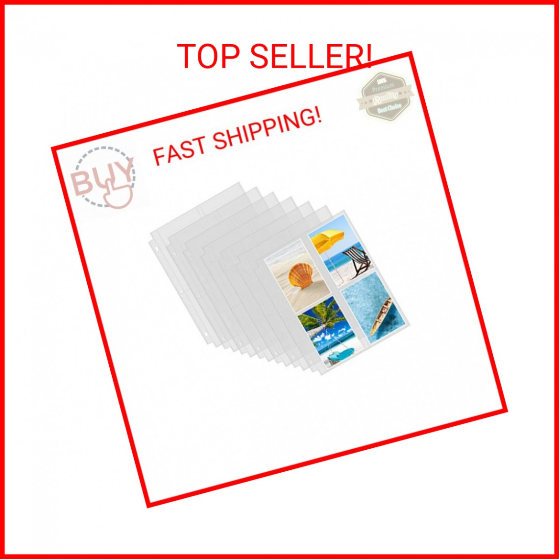 Fabmaker 30 Pack Photo Sleeves for 3 Ring Binder – (3.5×5, for 240 Photos), Arch