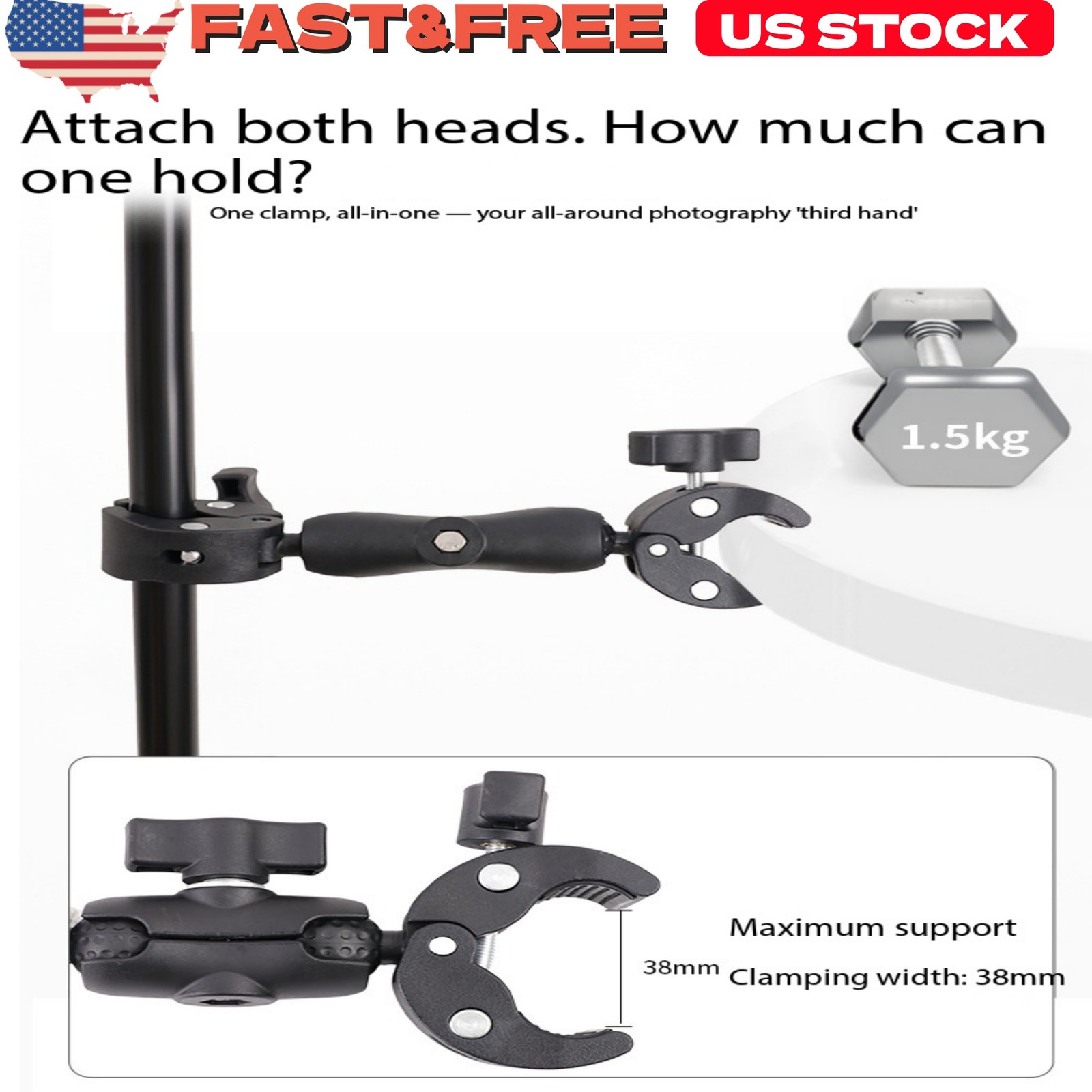 New 120cm Invisible Extendable Selfie Stick+Motorcycle Mount For Insta360 X3X4X5